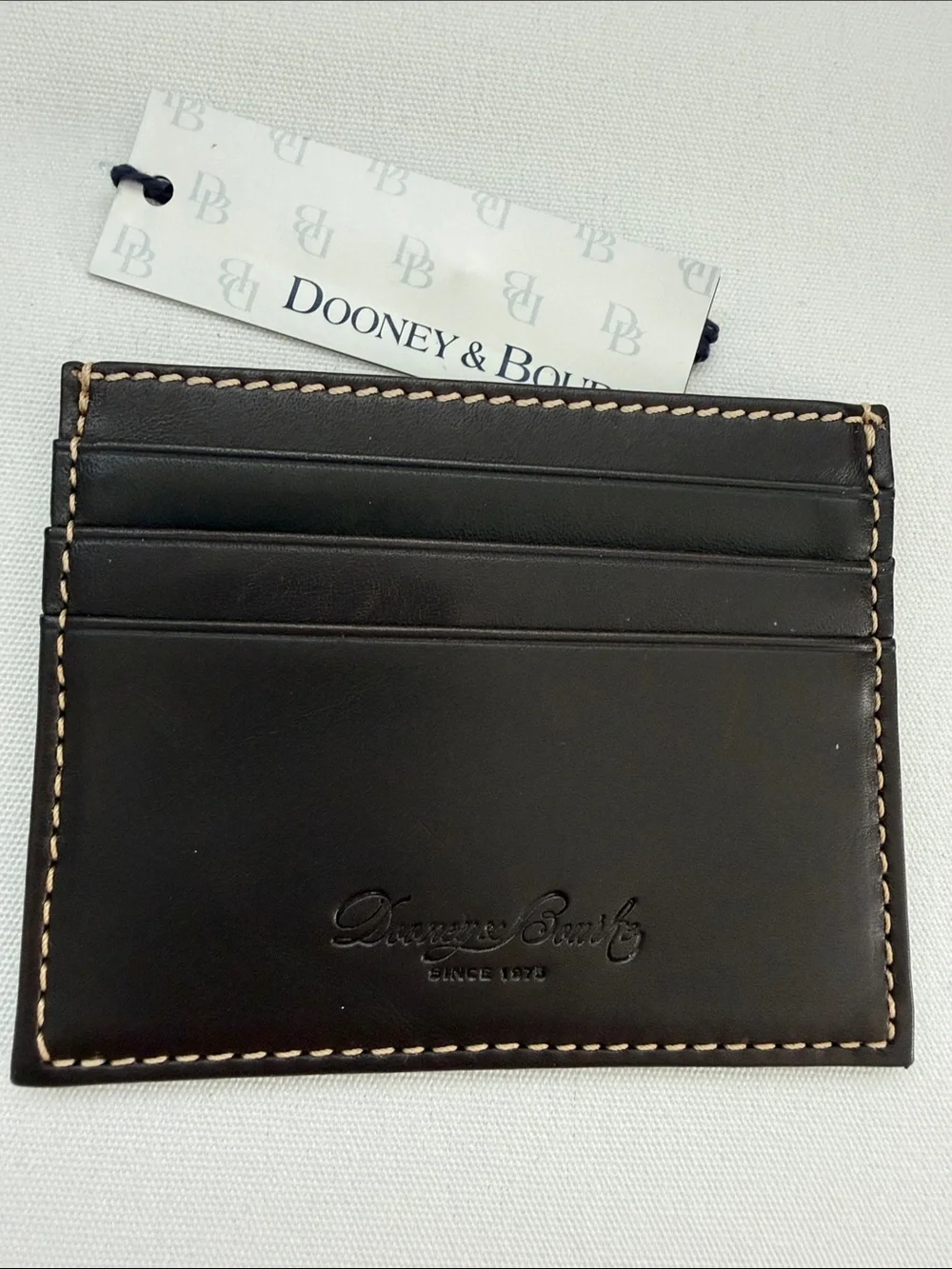 NWT - Dooney & Bourke Brown Leather Slim Card Holder